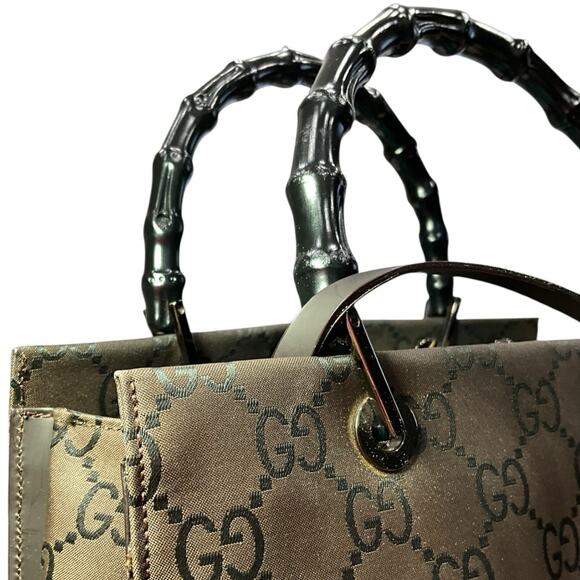 Gucci Brown Black GG Bamboo - Picture 4 of 10